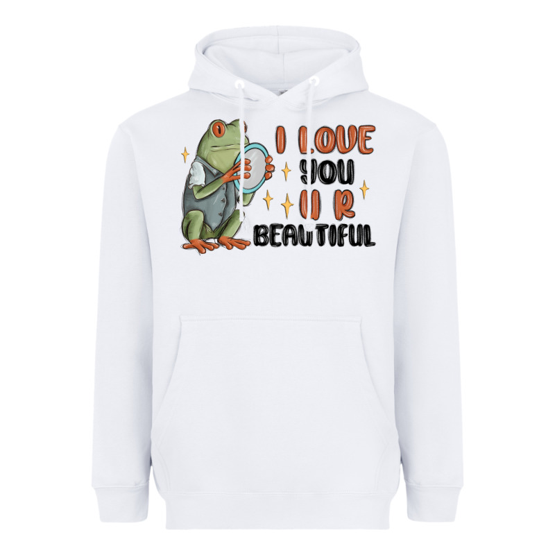 I Love You U R Beautiful Frog Heavyweight Hoodie by MaliasSmallBusiness | Teevron