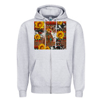 Heather Grey western horse with sunflowers and aztec leopard cowhide Zipper Hoodie - Artiststas