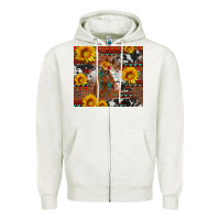 Oatmeal Heather western horse with sunflowers and aztec leopard cowhide Zipper Hoodie - Artiststas