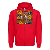 Red western horse with sunflowers and aztec leopard cowhide Zipper Hoodie - Artiststas