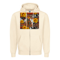Sandshell western horse with sunflowers and aztec leopard cowhide Zipper Hoodie - Artiststas