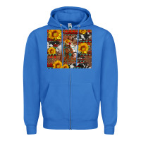 True Royal western horse with sunflowers and aztec leopard cowhide Zipper Hoodie - Artiststas