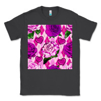 Smoke valentines day roses and diamond plaid seamless pattern Classic Tee - BundleAndBundleShop