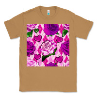 Toasted Coconut valentines day roses and diamond plaid seamless pattern Classic Tee - BundleAndBundleShop