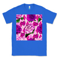 True Royal valentines day roses and diamond plaid seamless pattern Classic Tee - BundleAndBundleShop