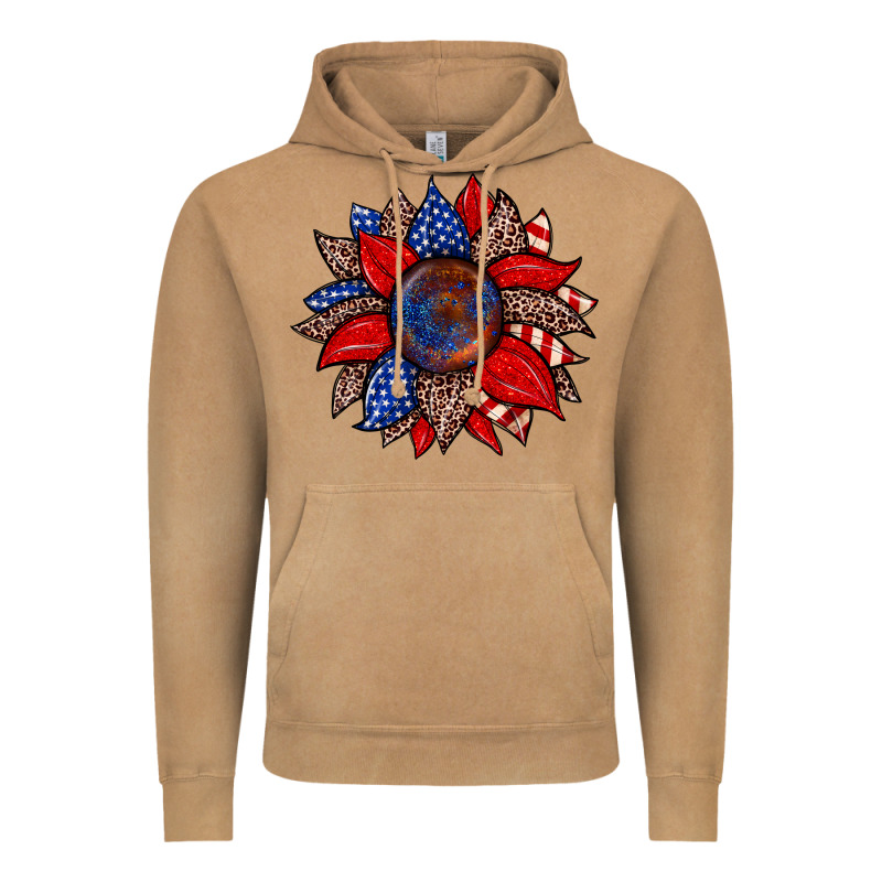American Flag Leopard Sunflower Vintage Hoodie by Zillion Design Studio | Teevron