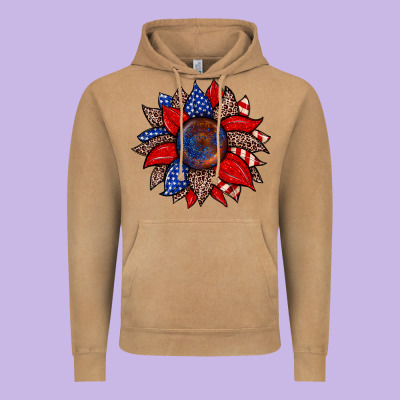 American Flag Leopard Sunflower Vintage Hoodie Designed By Zillion Design Studio