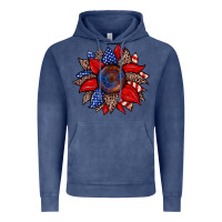 Vintage Denim American flag leopard sunflower Vintage Hoodie - Zillion Design Studio