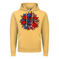 Vintage Mustard American flag leopard sunflower Vintage Hoodie - Zillion Design Studio