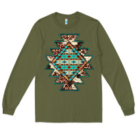 Army Green cowhide leopard gemstone aztec Long Sleeve Tee - JahusDesignShop