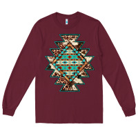 Burgundy cowhide leopard gemstone aztec Long Sleeve Tee - JahusDesignShop