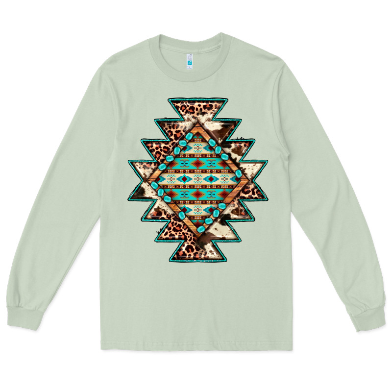 Cowhide Leopard Gemstone Aztec Long Sleeve Tee by JahusDesignShop | Teevron