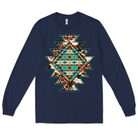 Navy cowhide leopard gemstone aztec Long Sleeve Tee - JahusDesignShop