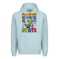 Blue Mist love is about hearts not parts Premium Hoodie - LillyAllenDesigns