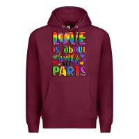 Burgundy love is about hearts not parts Premium Hoodie - LillyAllenDesigns