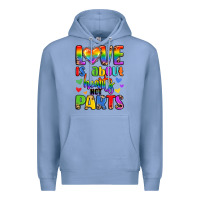 Colony Blue love is about hearts not parts Premium Hoodie - LillyAllenDesigns