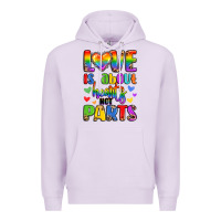 Lilac love is about hearts not parts Premium Hoodie - LillyAllenDesigns