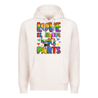 Pale Pink love is about hearts not parts Premium Hoodie - LillyAllenDesigns