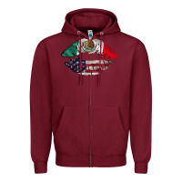 Burgundy mexico usa lips Zipper Hoodie - AdoDesignShop