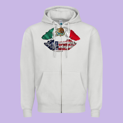 Mexico Usa Lips Zipper Hoodie Designed By Adodesignshop
