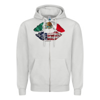 Dove Grey mexico usa lips Zipper Hoodie - AdoDesignShop