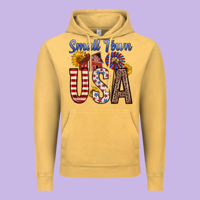 Small Town Usa Vintage Hoodie Designed By Zillion Design Studio