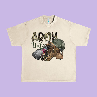 Army Wife Urban Heavy Tee Designed By Sublimationcraftshop