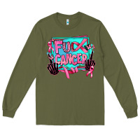Army Green fuck cancer Long Sleeve Tee - AdoDesignShop