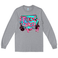 Heather Grey fuck cancer Long Sleeve Tee - AdoDesignShop