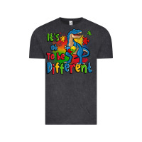 Vintage Black it's ok to be different autism trex Vintage Tee - Zillion Design Studio