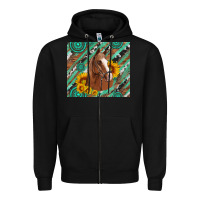 Western Horse With Gemstone And Sunflower Zipper Hoodie | Teevron