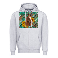 Heather Grey western horse with gemstone and sunflower Zipper Hoodie - Artiststas