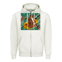 Oatmeal Heather western horse with gemstone and sunflower Zipper Hoodie - Artiststas
