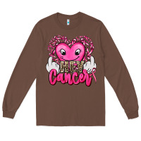 Chestnut hey cancer with middle fingers Long Sleeve Tee - AdoDesignShop