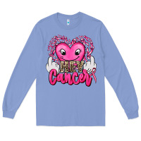Colony Blue hey cancer with middle fingers Long Sleeve Tee - AdoDesignShop