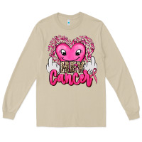 Mushroom hey cancer with middle fingers Long Sleeve Tee - AdoDesignShop