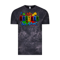 Cloud Black my brother is ausome autism Vintage Tee - Zillion Design Studio