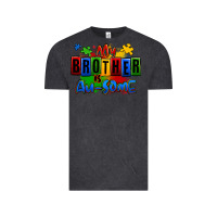 Vintage Black my brother is ausome autism Vintage Tee - Zillion Design Studio
