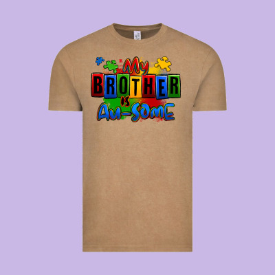 My Brother Is Ausome Autism Vintage Tee Designed By Zillion Design Studio