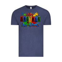 Vintage Denim my brother is ausome autism Vintage Tee - Zillion Design Studio