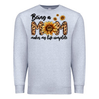 Heather Grey being a mom makes my life complete Premium Sweatshirt - MaliasSmallBusiness