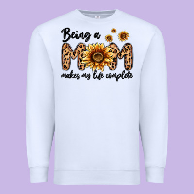 Being A Mom Makes My Life Complete Premium Sweatshirt Designed By Maliassmallbusiness