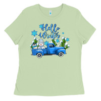 Matcha hello winter with sniwman and  truck Ladies Tee - AdoDesignShop