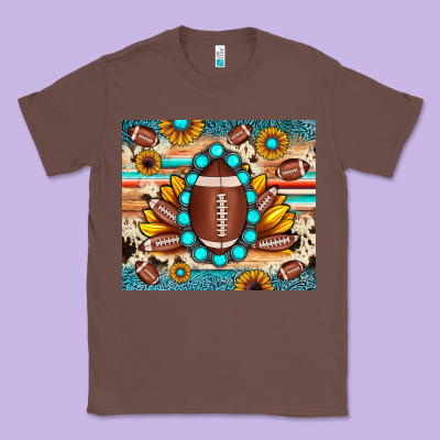 Football Cowhide Sunflower Classic Tee Designed By Jahusdesignshop