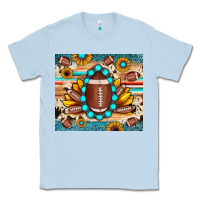 Dusty Blue football cowhide sunflower Classic Tee - JahusDesignShop