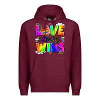 Burgundy love always wins Premium Hoodie - LillyAllenDesigns