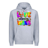 Heather Grey love always wins Premium Hoodie - LillyAllenDesigns