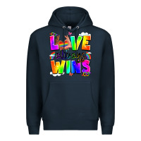 Navy love always wins Premium Hoodie - LillyAllenDesigns
