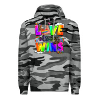 Slate Camo love always wins Premium Hoodie - LillyAllenDesigns