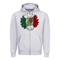Heather Grey mexico sunflower Zipper Hoodie - AdoDesignShop